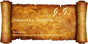Janovitz Indira névjegykártya